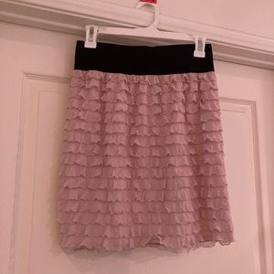 Blush pink ruffle skirt